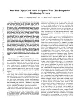 Zero-Shot Object Goal Visual Navigation With Class-Independent
  Relationship Network