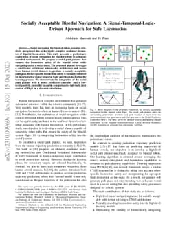 Socially Acceptable Bipedal Navigation: A Signal-Temporal-Logic- Driven
  Approach for Safe Locomotion