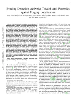 Evading Detection Actively: Toward Anti-Forensics against Forgery
  Localization