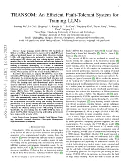 TRANSOM: An Efficient Fault-Tolerant System for Training LLMs