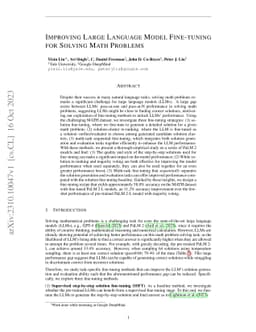 Improving Large Language Model Fine-tuning for Solving Math Problems