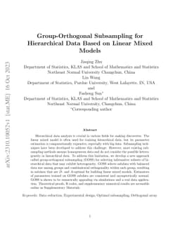 Group-Orthogonal Subsampling for Hierarchical Data Based on Linear Mixed
  Models