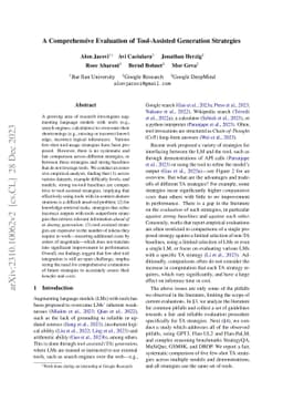A Comprehensive Evaluation of Tool-Assisted Generation Strategies
