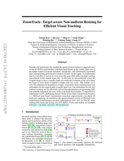 ZoomTrack: Target-aware Non-uniform Resizing for Efficient Visual
  Tracking