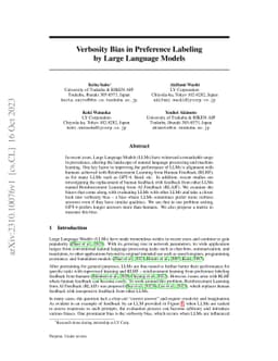Verbosity Bias in Preference Labeling by Large Language Models