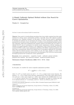 A simple uniformly optimal method without line search for convex
  optimization