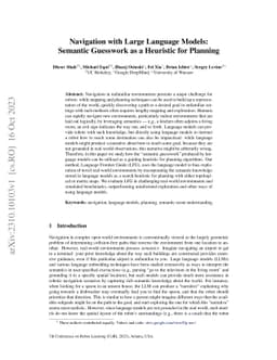 Navigation with Large Language Models: Semantic Guesswork as a Heuristic
  for Planning