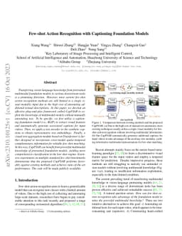 Few-shot Action Recognition with Captioning Foundation Models