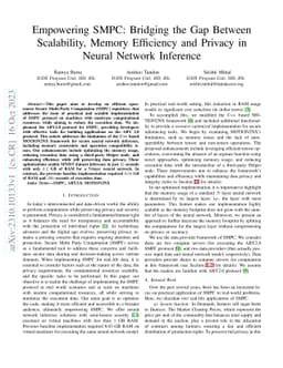 Empowering SMPC: Bridging the Gap Between Scalability, Memory Efficiency
  and Privacy in Neural Network Inference