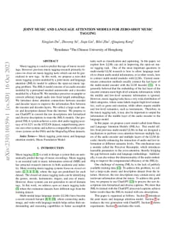 Joint Music and Language Attention Models for Zero-shot Music Tagging