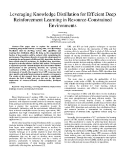 Leveraging Knowledge Distillation for Efficient Deep Reinforcement
  Learning in Resource-Constrained Environments