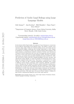 Prediction of Arabic Legal Rulings using Large Language Models