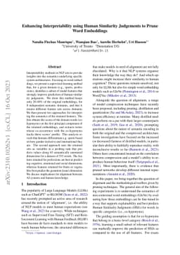 Enhancing Interpretability using Human Similarity Judgements to Prune
  Word Embeddings
