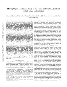 Moving Object Localization based on the Fusion of Ultra-WideBand and
  LiDAR with a Mobile Robot