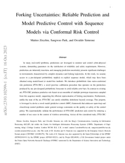 Forking Uncertainties: Reliable Prediction and Model Predictive Control
  with Sequence Models via Conformal Risk Control