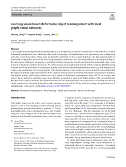 Learning visual-based deformable object rearrangement with local graph
  neural networks