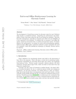End-to-end Offline Reinforcement Learning for Glycemia Control