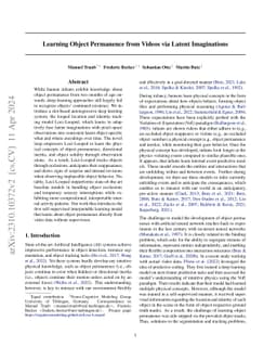 Learning Object Permanence from Videos via Latent Imaginations