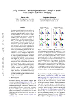 $\textit{Swap and Predict}$ -- Predicting the Semantic Changes in Words
  across Corpora by Context Swapping