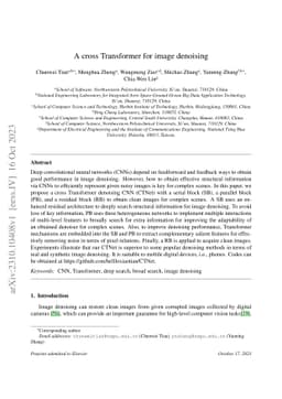 A cross Transformer for image denoising