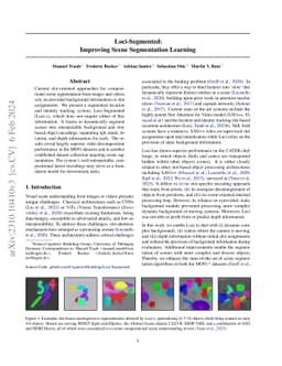 Loci-Segmented: Improving Scene Segmentation Learning
