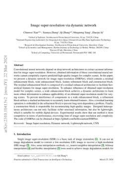 Image super-resolution via dynamic network