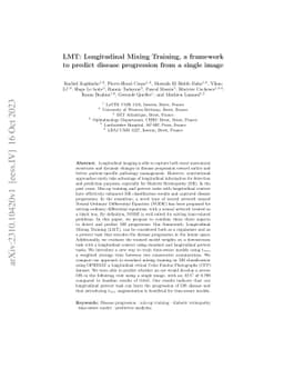 LMT: Longitudinal Mixing Training, a Framework to Predict Disease
  Progression from a Single Image