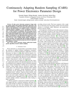 Continuously Adapting Random Sampling (CARS) for Power Electronics
  Parameter Design