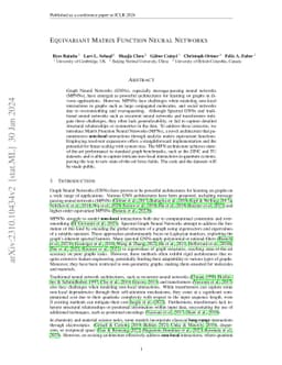 Equivariant Matrix Function Neural Networks