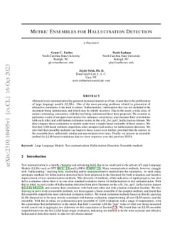 Metric Ensembles For Hallucination Detection