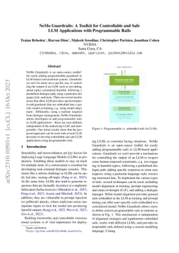 NeMo Guardrails: A Toolkit for Controllable and Safe LLM Applications
  with Programmable Rails