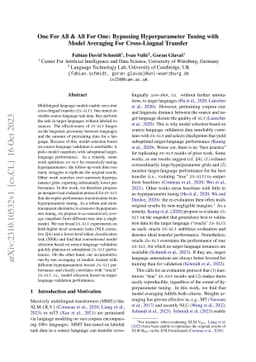 One For All & All For One: Bypassing Hyperparameter Tuning with Model
  Averaging For Cross-Lingual Transfer