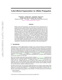 Label-efficient Segmentation via Affinity Propagation