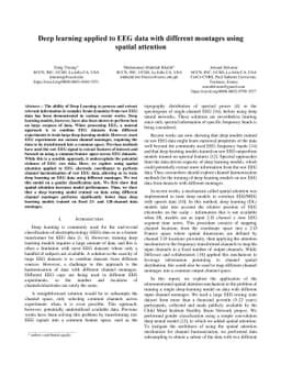 Deep learning applied to EEG data with different montages using spatial
  attention