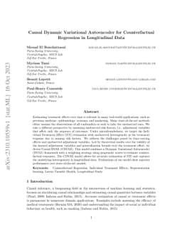 Causal Dynamic Variational Autoencoder for Counterfactual Regression in Longitudinal Data