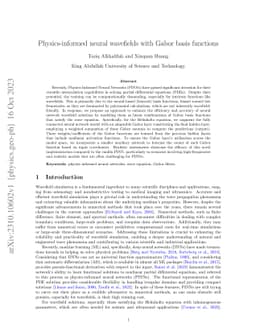 Physics-informed neural wavefields with Gabor basis functions