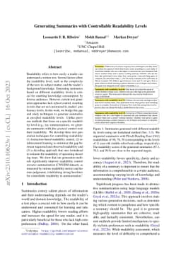 Generating Summaries with Controllable Readability Levels
