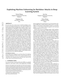 Exploiting Machine Unlearning for Backdoor Attacks in Deep Learning
  System