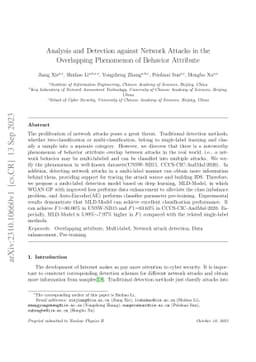 Analysis and Detection against Network Attacks in the Overlapping
  Phenomenon of Behavior Attribute