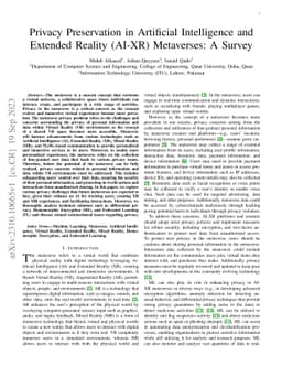 Privacy Preservation in Artificial Intelligence and Extended Reality
  (AI-XR) Metaverses: A Survey
