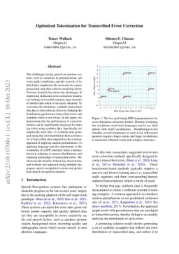 Optimized Tokenization for Transcribed Error Correction