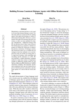 Building Persona Consistent Dialogue Agents with Offline Reinforcement
  Learning