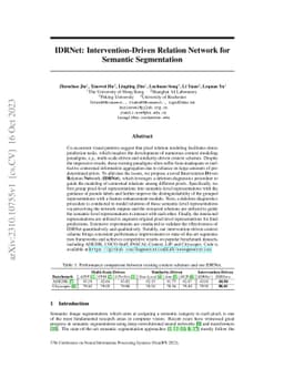 IDRNet: Intervention-Driven Relation Network for Semantic Segmentation