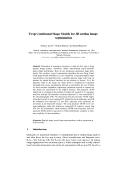 Deep Conditional Shape Models for 3D cardiac image segmentation