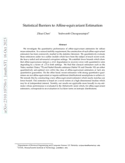 Statistical Barriers to Affine-equivariant Estimation