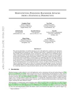 Demystifying Poisoning Backdoor Attacks from a Statistical Perspective