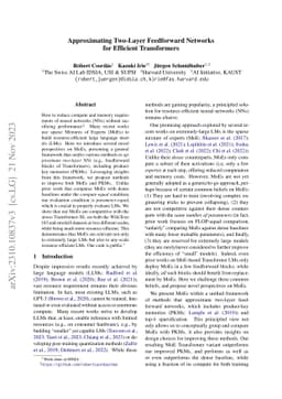 Approximating Two-Layer Feedforward Networks for Efficient Transformers