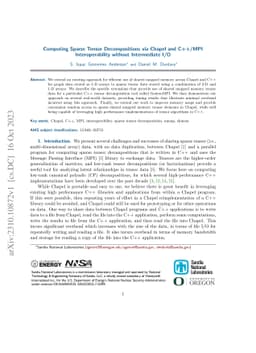 Computing Sparse Tensor Decompositions via Chapel and C++/MPI
  Interoperability without Intermediate I/O
