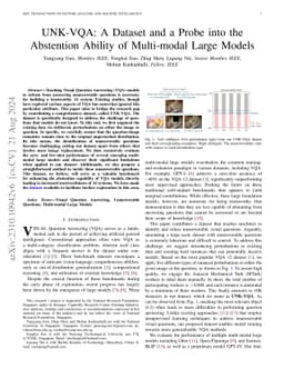 UNK-VQA: A Dataset and a Probe into the Abstention Ability of
  Multi-modal Large Models