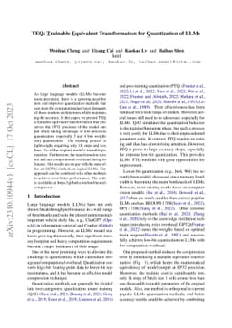 TEQ: Trainable Equivalent Transformation for Quantization of LLMs